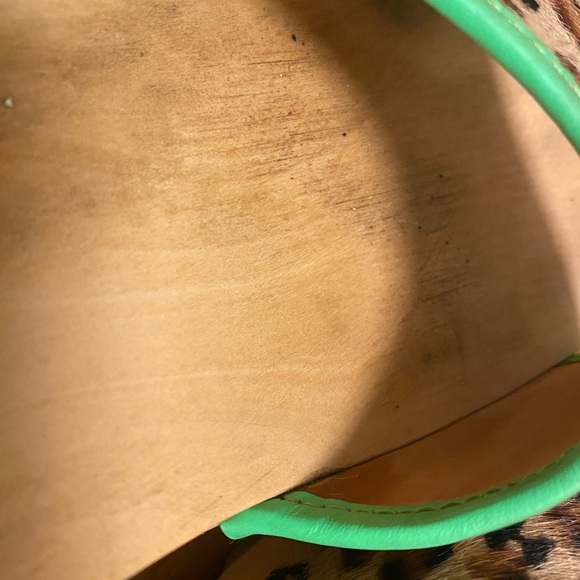COPY - Swedish Hasbeens - wood, neon green, leopard - size 8 - Picture 6 of 8